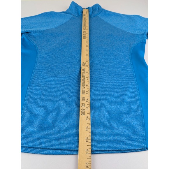 Columbia Women's Large 1/2 Zip Optic Got it Stripe Running Pullover Jacket Blue - Picture 10 of 11
